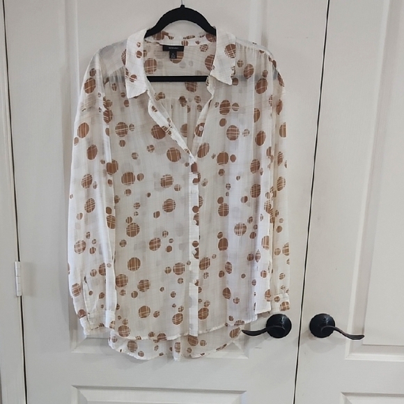 Alfani Tops - Alfani XL White And Brown